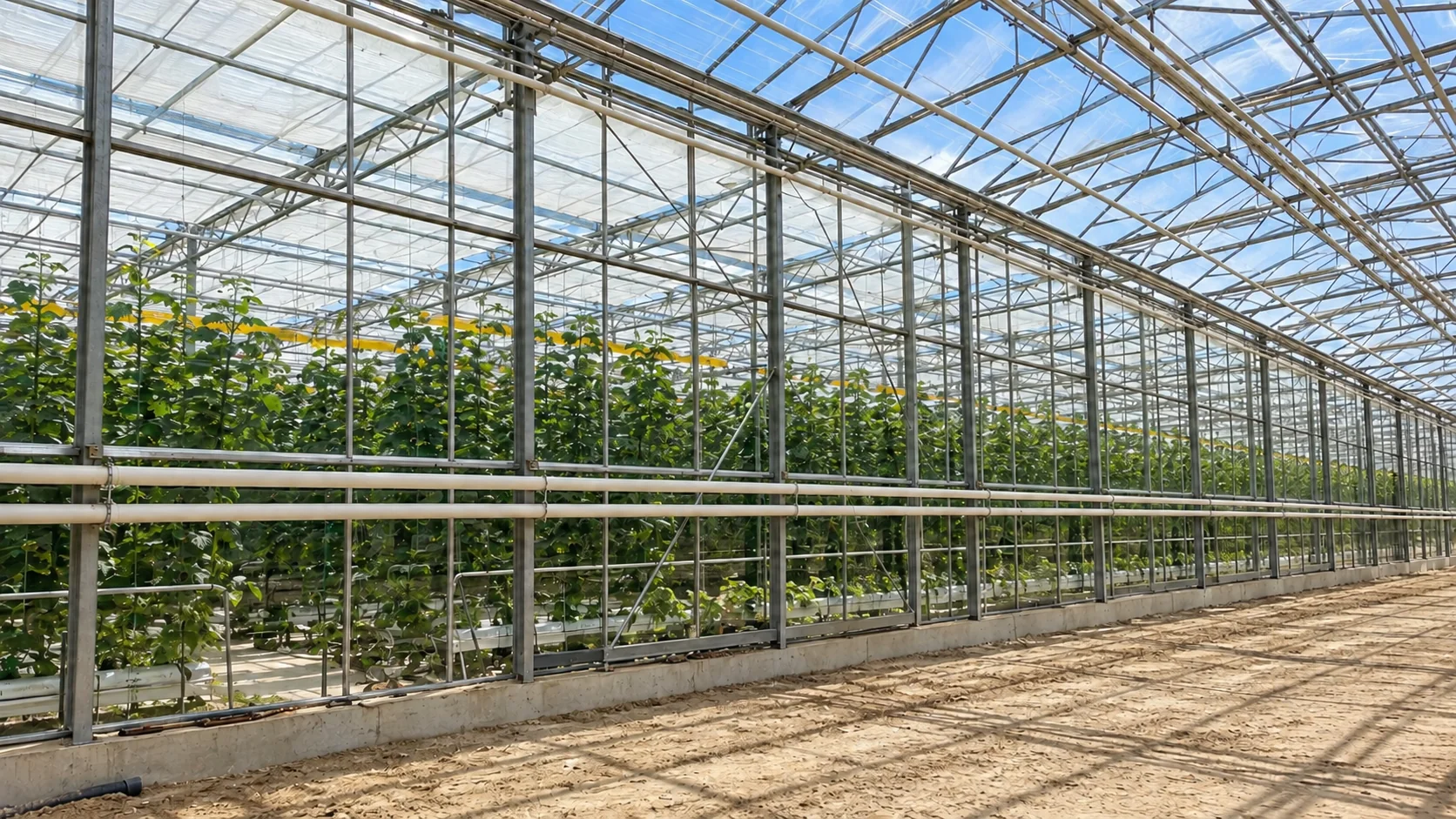 Инженерные системы и посадки тепличного комплекса Ecoculture Fields
