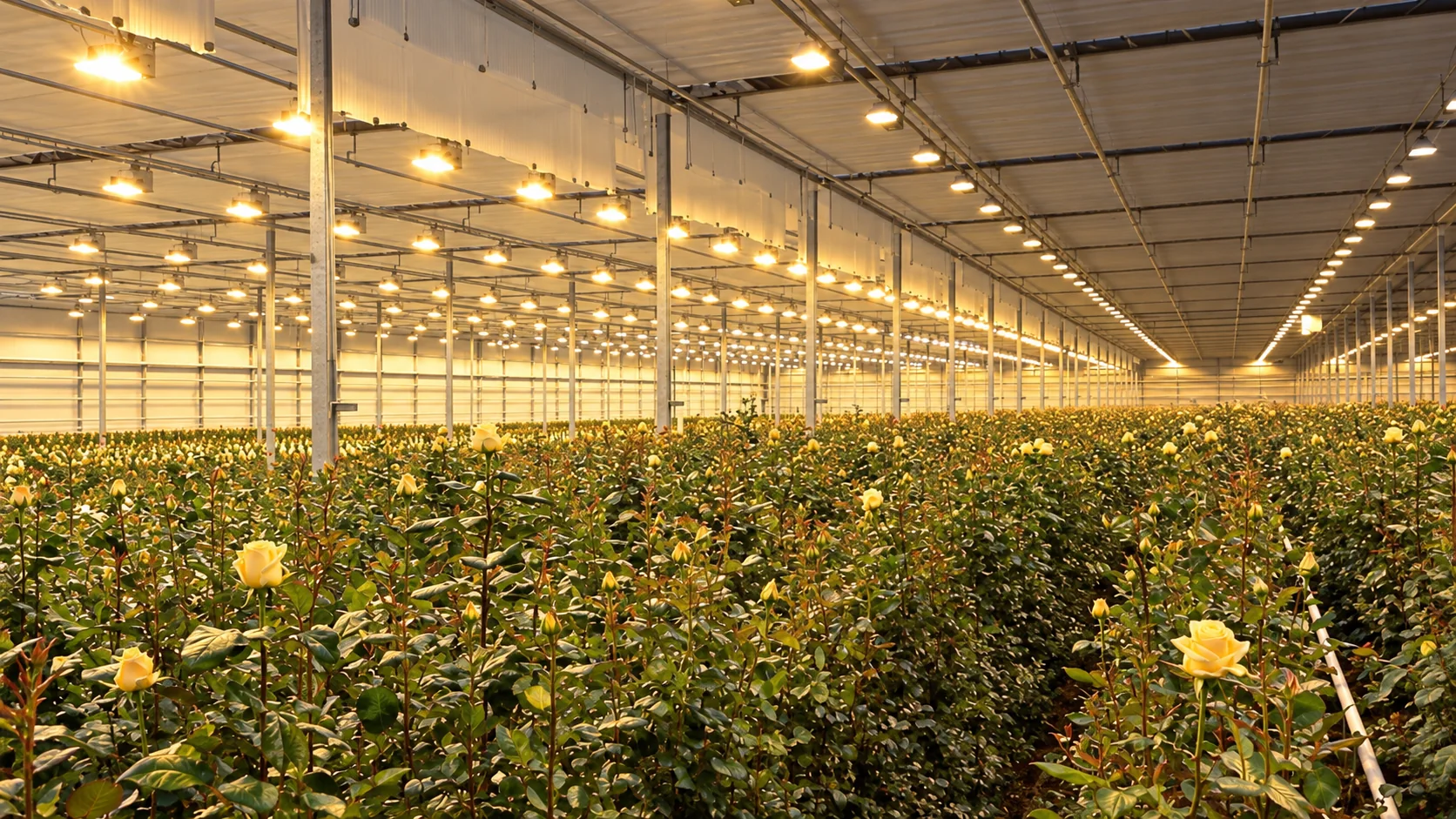 Тепличный комплекс Ecoculture Fields с системой досветки роз